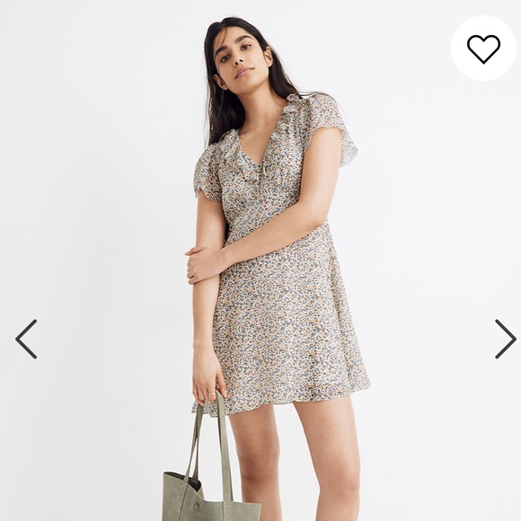 Madewell Dresses & Skirts - Madewell Silk Ruffle-Neck Mini Dress